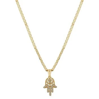 Unwritten | Cubic Zirconia 14K Gold Flash Plated Hamsa Pendant Necklace,商家Macy's,价格¥118