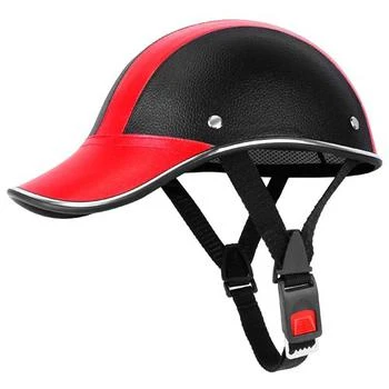 Fresh Fab Finds | Safety Bicycle Helmet Adjustable Windproof Bike Helmet Sunshade Baseball Cap Anti-UV Cycling Motorcycle Hat Leather Helmet Red,商家Verishop,价格¥265