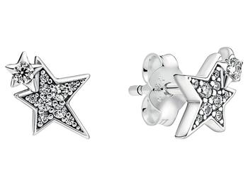 潘多拉耳钉, PANDORA | Sparkling Asymmetric Stars Stud Earrings商品图片 