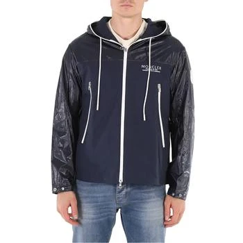 推荐Moncler Men's Navy Vaugirard Logo Hooded Jacket, Brand Size 5 (XX-Large)商品