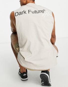推荐ASOS Dark Future Active oversized training sleeveless t-shirt with back print商品