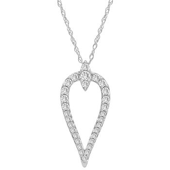 Macy's | Diamond Inverted Teardrop 18" Pendant Necklace (1/4 ct. t.w.) in 10k White Gold商品图片,2.3折, 独家减免邮费