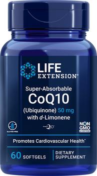 商品Life Extension | Life Extension CoQ10, Ubiquinone with d-Limonene - 50 mg (60 Softgels), Super-Absorbable,商家Life Extension,价格¥158图片