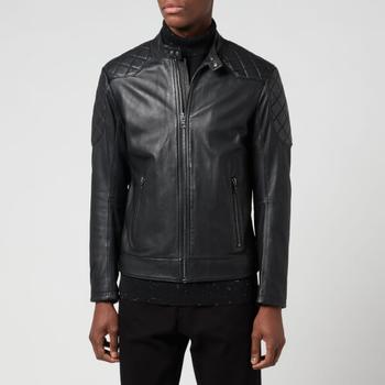 商品Hugo Boss | BOSS Casual Men's Jador Leather Jacket - Black,商家品牌清仓区,价格¥2138图片