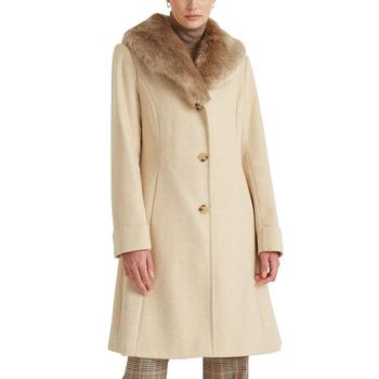 Ralph Lauren | Women's Faux-Fur-Trim Walker Coat, Created for Macy's商品图片,3.9折