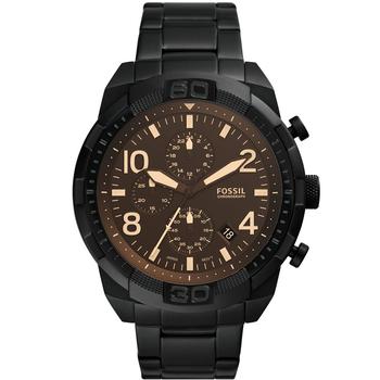 Fossil | Men's Bronson Black Stainless Steel Bracelet Watch 50mm商品图片,