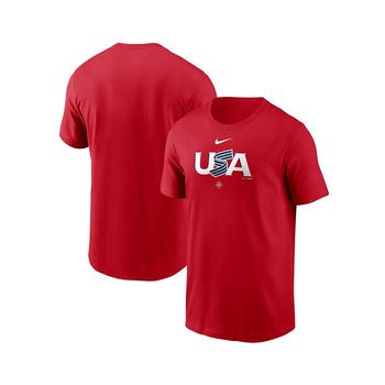 商品Men's Red USA Baseball 2023 World Baseball Classic Wordmark T-shirt图片