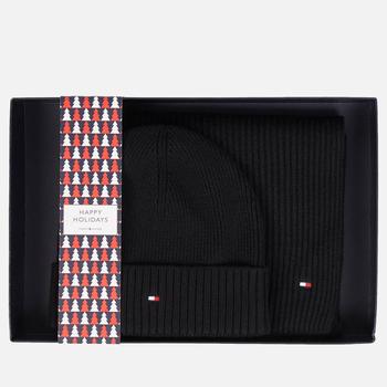 推荐Tommy Hilfiger Essential Cotton-Blend Scarf & Beanie Set商品