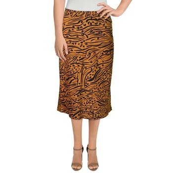 推荐BCBGeneration Womens Crepe Tiger Print Midi Skirt商品
