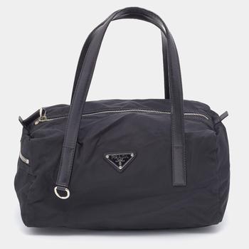 [二手商品] Prada | Prada Black Saffiano Leather And Nylon Duffel Bag商品图片,8.6折, 满1件减$100, 满减