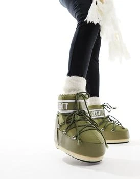 推荐Moon Boot mid ankle snow boots in khaki商品