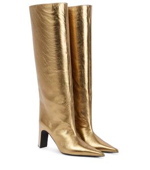 推荐Blade metallic leather knee-high boots商品