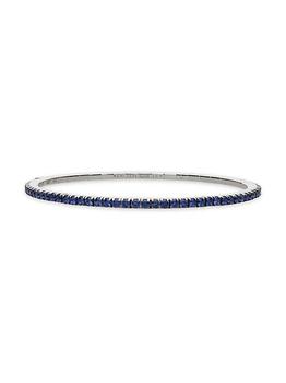 商品18K White Gold & 2.54 TCW Blue Sapphire Stretch Tennis Bracelet图片