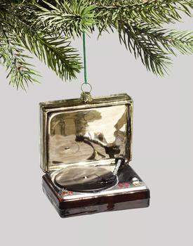 商品Vintage Turntable Record Player Glass Ornament图片