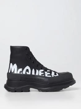 Alexander McQueen | Alexander McQueen Tread Slick leather boots with printed logo 8折