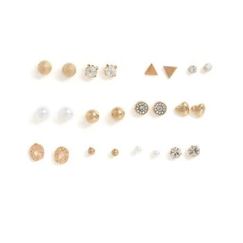 SOHI | Gold-toned  White Contemporary Studs Earrings,商家Premium Outlets,价格¥214