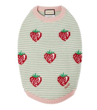 Gucci | Exclusive to Mytheresa – Strawberry intarsia-knit dog coat商品图片,