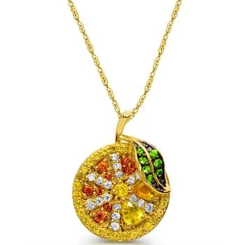 Macy's | Multi-Colored Sapphire and Tsavorite (1/20 ct. t.w.) Orange Pendant in 14K Yellow Gold,商家Macy's,价格¥11972