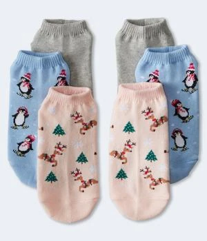 推荐Aeropostale Santa Hat Reindeer Ankle Sock 3-Pack商品