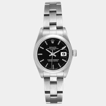 劳力士手表真假, [二手商品] Rolex | Rolex Black Stainless Steel Oyster Perpetual Date 69160 Women's Wristwatch 26 mm商品图片 