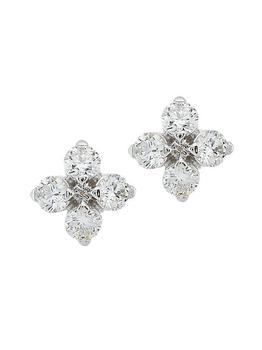 商品Love In Verona 18K White Gold & Diamond Flower Stud Earrings图片