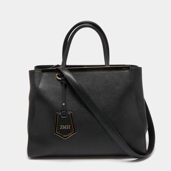 Fendi | Fendi Black Leather Medium 2Jours Tote商品图片,2.9折