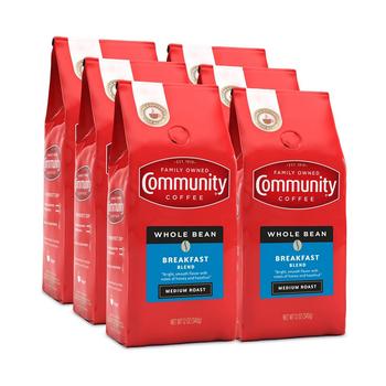 商品Community Coffee | Breakfast Blend Medium Roast Premium Whole Bean Coffee, 12 Oz - 6 Pack,商家Macy's,价格¥477图片