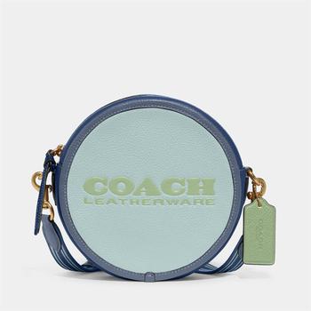 推荐Coach Women's Colorblock Kia Circle Bag - Aqua Multi商品