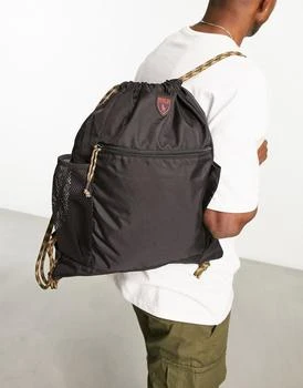 推荐Polo Ralph Lauren drawstring backpack in black with side pockets商品