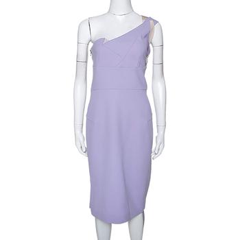 ROLAND MOURET, [二手商品] ROLAND MOURET | Roland Mouret Lavender Wool Crepe One Shoulder Aglais Dress L商品图片 3.3折