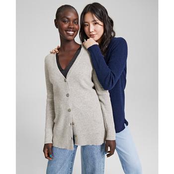 推荐Women's 100% Cashmere Ribbed Cardigan, Created for Macy's商品