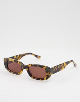 ASOS | ASOS DESIGN acetate frame mid square sunglasses in tort商品图片,6折