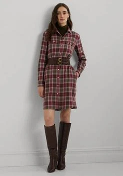 Ralph Lauren | Women's Checked Plaid Belted Cotton Shirtdress,商家Belk,价格¥523