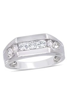 DELMAR | Men's Sterling Silver Channel Set Created White Sapphire Ring,商家Nordstrom Rack,价格¥522