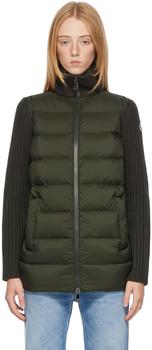 moncler polo, Moncler | Green Down Knit Cardigan Jacket商品图片 