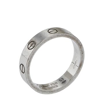 美国卡地亚戒指, [二手商品] Cartier | Cartier Love 1 Diamond 18K White Gold Narrow Wedding Band Ring Size 53商品图片 6.8折, 满1件减$100, 满减