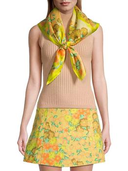 tory burch double lee, Tory Burch | Kira Blossom Double-Sided Silk Scarf商品图片 6折