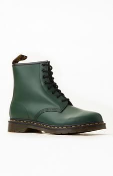 Dr. Martens | Green 1460 Smooth Leather Black Boots商品图片,