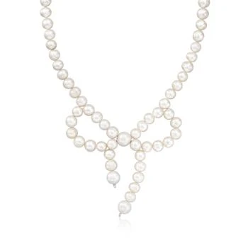 Ross-Simons | 7.5-9.5mm Cultured Pearl Bow Necklace With 18kt Gold Over Sterling,商家Premium Outlets,价格¥3884