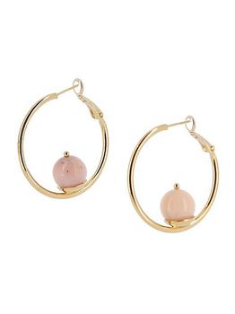 商品D'ESTRËE | Sonia Gold-Plated & Pink Semi-Precious Stone Hoop Earrings,商家Saks Fifth Avenue,价格¥497图片