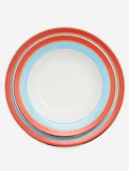 商品Rainbow 18kt-gilded porcelain bowl & plate set图片