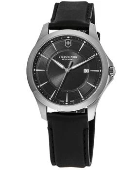 Swiss Army | Victorinox Swiss Army Alliance Quartz Black Dial Leather Strap Men's Watch 241904,商家WatchMaxx,价格¥1980