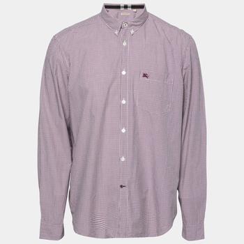 推荐Burberry Brit Red Checkered Pattern Cotton Button Front Shirt XXL商品