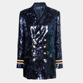 推荐Polo Ralph Lauren Blue Sequin Blazer L商品