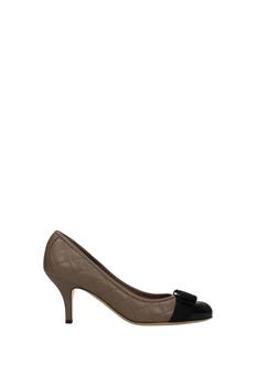 Salvatore Ferragamo | Pumps carla Leather Gray Cumin商品图片,3.7折