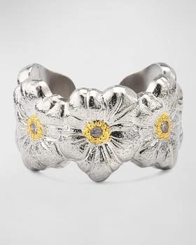Buccellati | Blossoms Eternelle Sterling Silver Diamond Ring, EU 55 / US 7.25,商家Neiman Marcus,价格¥3836
