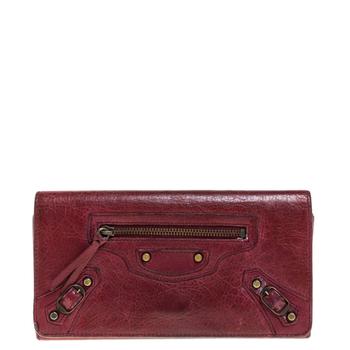 推荐Balenciaga Bordeaux Leather City Wallet商品