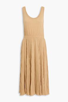 vince连衣裙, Vince | Gathered crinkled-jersey midi dress商品图片 4.9折