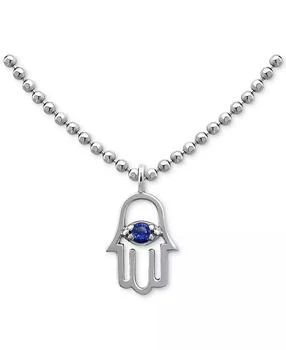 Giani Bernini | Lab-Grown Sapphire Hamsa Hand Pendant Necklace (3/8 ct. t.w.) in 18k Gold-Plated Sterling Silver, 16" + 2" extender, Created for Macy's,商家Macy's,价格¥589