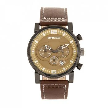 推荐Breed Ryker Chronograph Leather-Band Watch w/Date商品